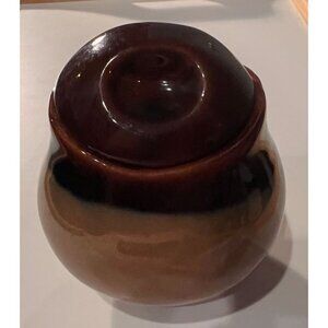 Vintage Sango Pottery Nova Brown #4933 Canister Sugar Bowl Jar with Lid 4.75”
